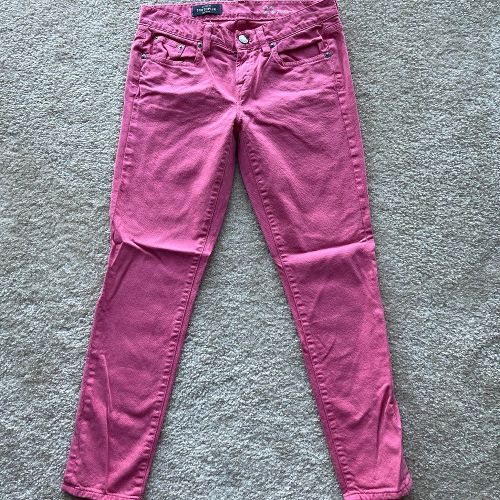 J.Crew Toothpick Jeans - Size 27, Color - Coral